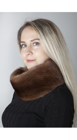 Dark brown mink fur neck warmer 